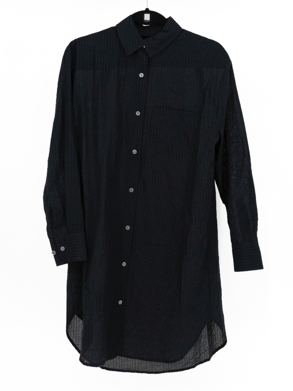 Jenni Kayne Beach Shirt Cotton Lightweight Collared Button Up Blouse Black
